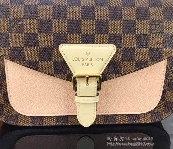 路易威登LV女包 頂級原單 Crossbody手袋 磁扣翻蓋手提包 Damier Ebene 塗層帆布 細粒面皮革 可肩背 斜挎  ydh2656